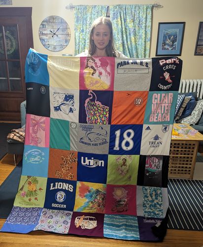 T-shirt quilt from park university by Benjamin from IL