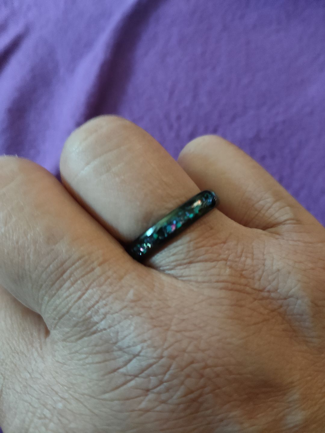 Customer photo review of The Black Opal 4mm Wonder Ring