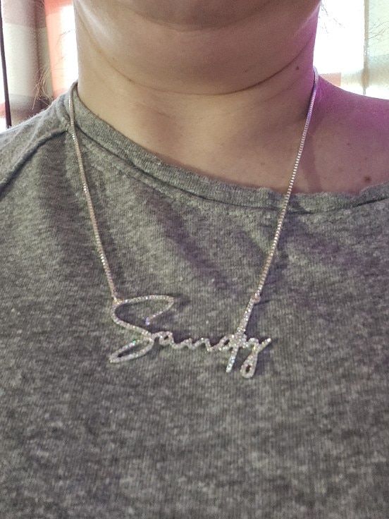 Customer photo review of Luxe Crystal Custom Necklace