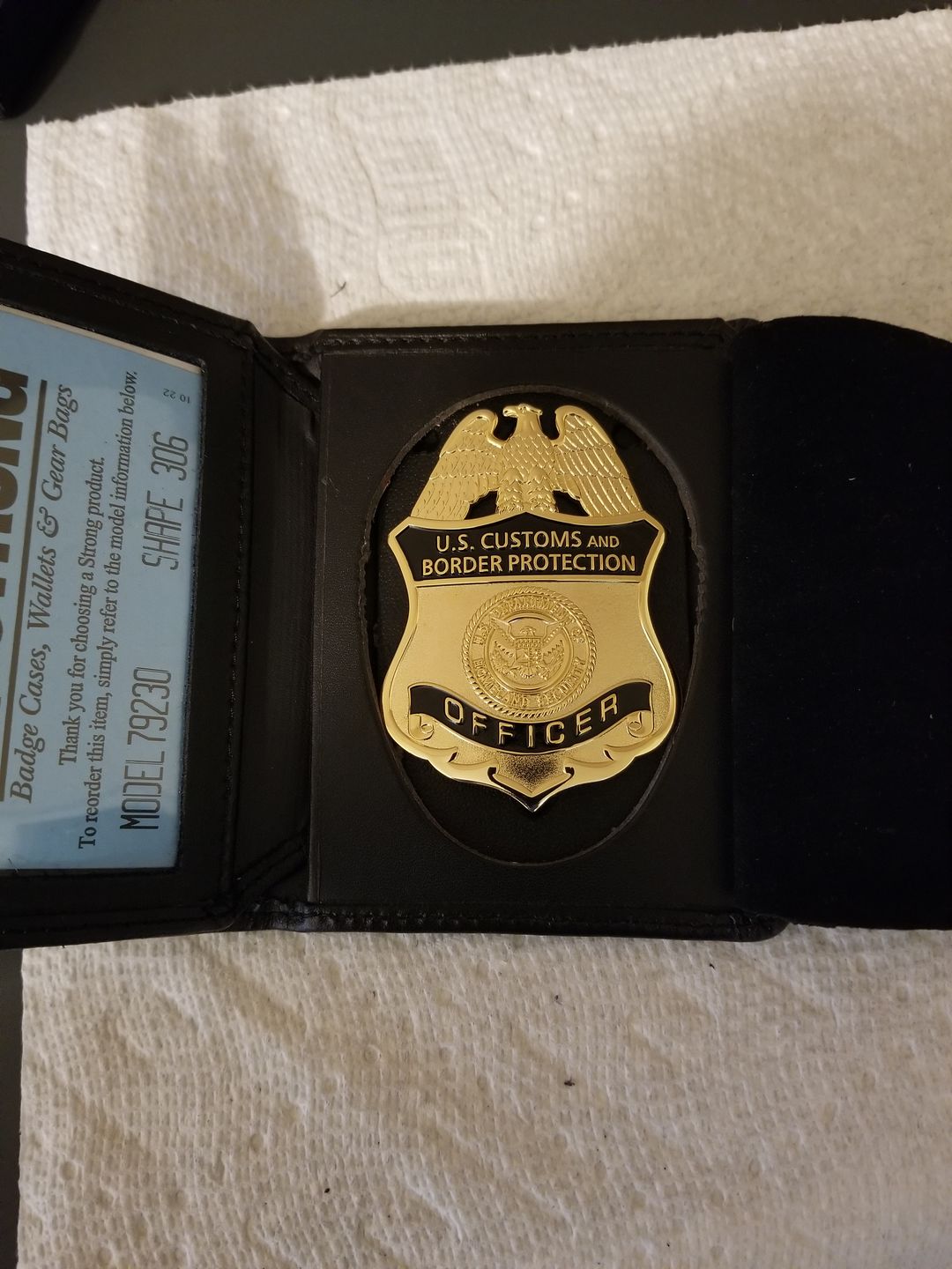 Customer photo review of US CBP Officer Customs and Border Protection Badge Solid Copper Replica Movie Props