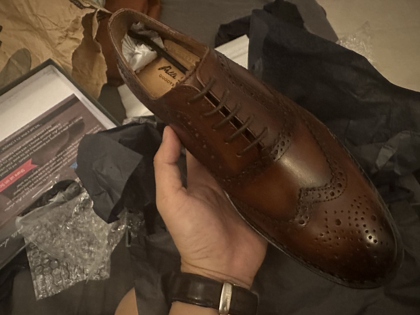 Customer photo review of Goodyear Welted - Full Brogue Oxfords - Cognac