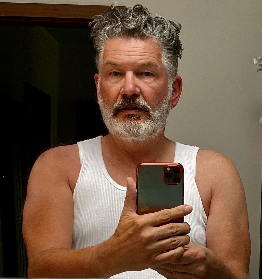 Customer photo review of 10.5 oz Cotton Tank Top - White