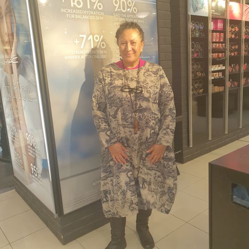 Customer photo review of Plus Size Winter Printing 100%Cotton Floral Dress Robe