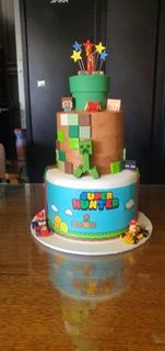 Customer photo review of Personalised Super Mario Brothers Inspired - Edible Icing Cake Wrap