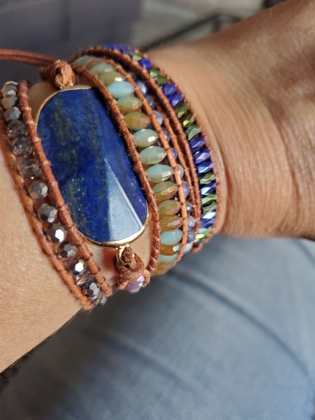 Customer photo review of Bracelet lapis Lazuli "Bohème"