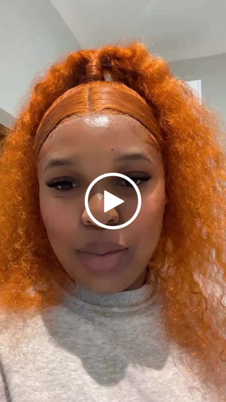 Customer video review of Full Lace Front Orange Coloured Water Curly 22 inch Wigs