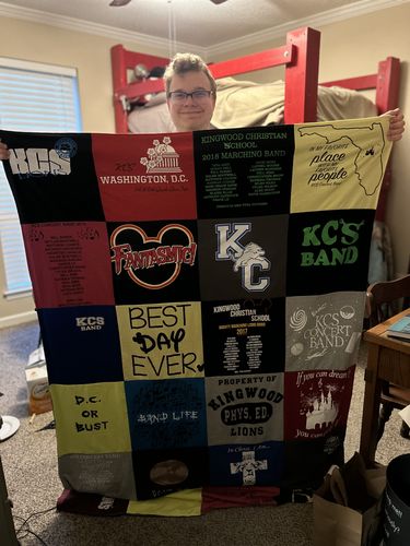 T-shirt quilt featuring kcs band by Beth from AL