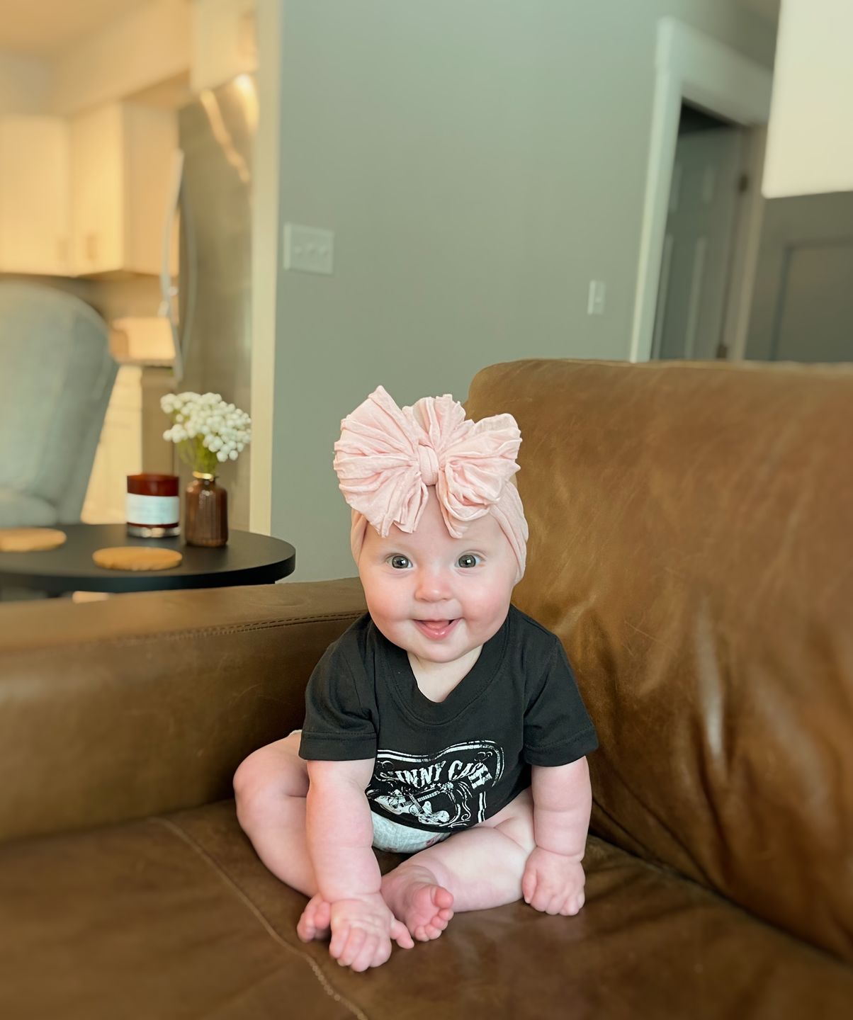 Customer photo review of Ruffled Headband- Paris Pink
