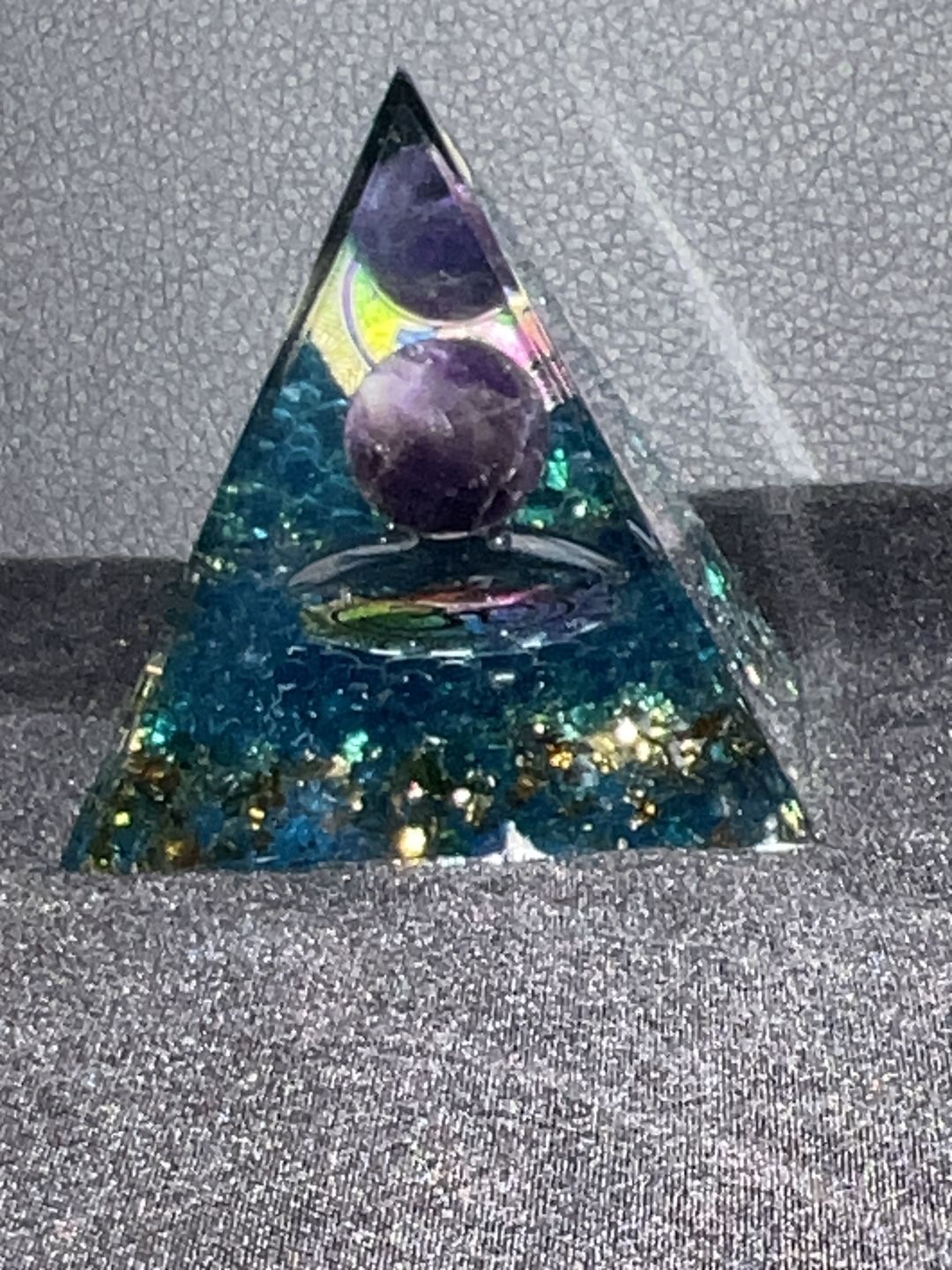 Customer photo review of OM Amethyst & Blue Quartz Pyramid