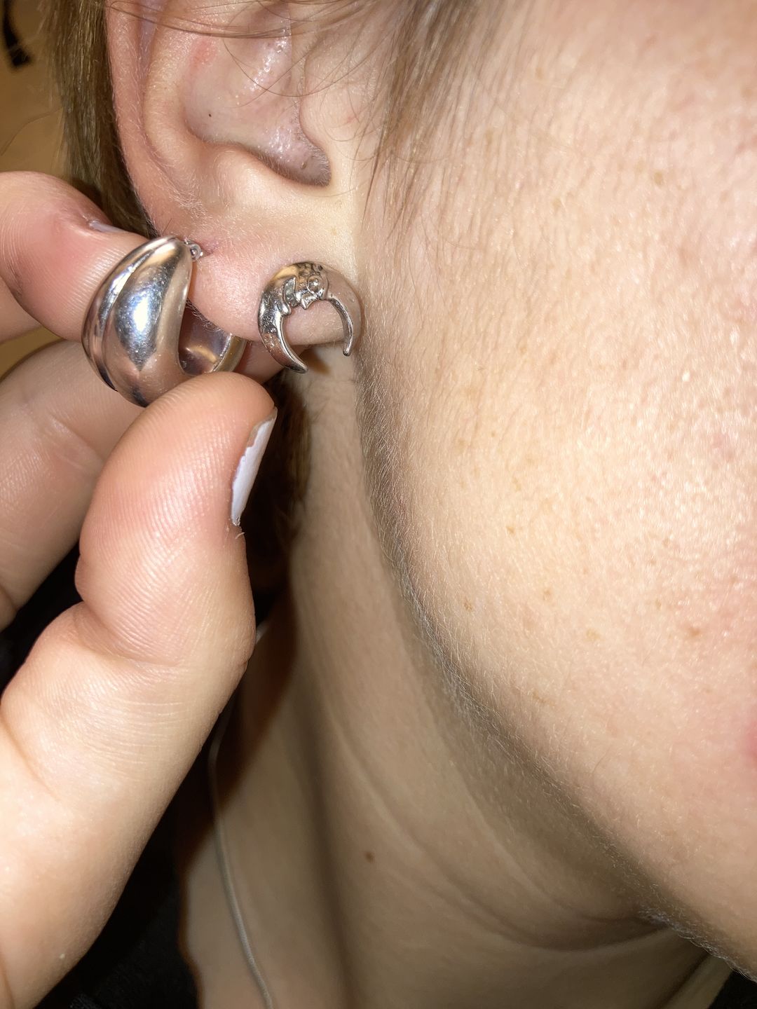Customer photo review of LUNA' LUNATIC LUNAR EARRING
