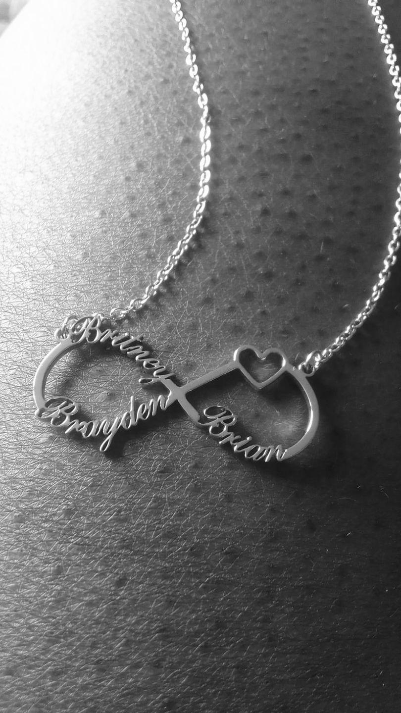 Customer photo review of Infinity Name Necklace