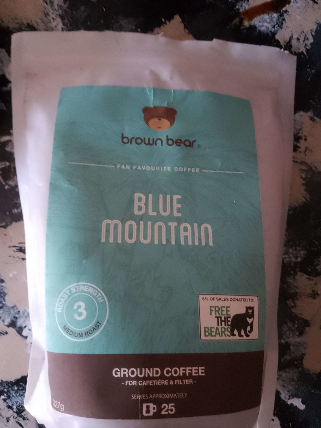 Customer photo review of Blue Mountain Coffee, Strength 3, Medium Roast