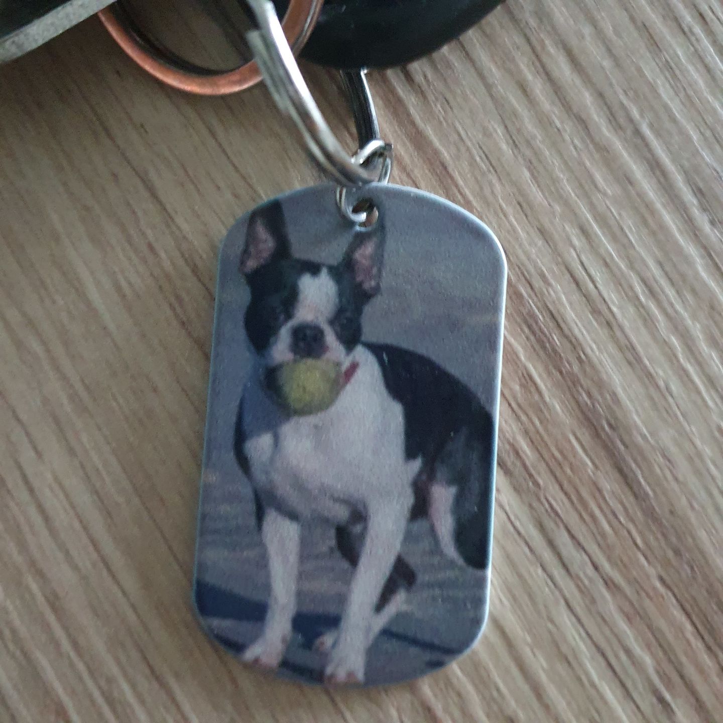 Customer photo review of Voor altijd in mijn hart  - Gepersonaliseerde Dog Tag Sleutelhanger