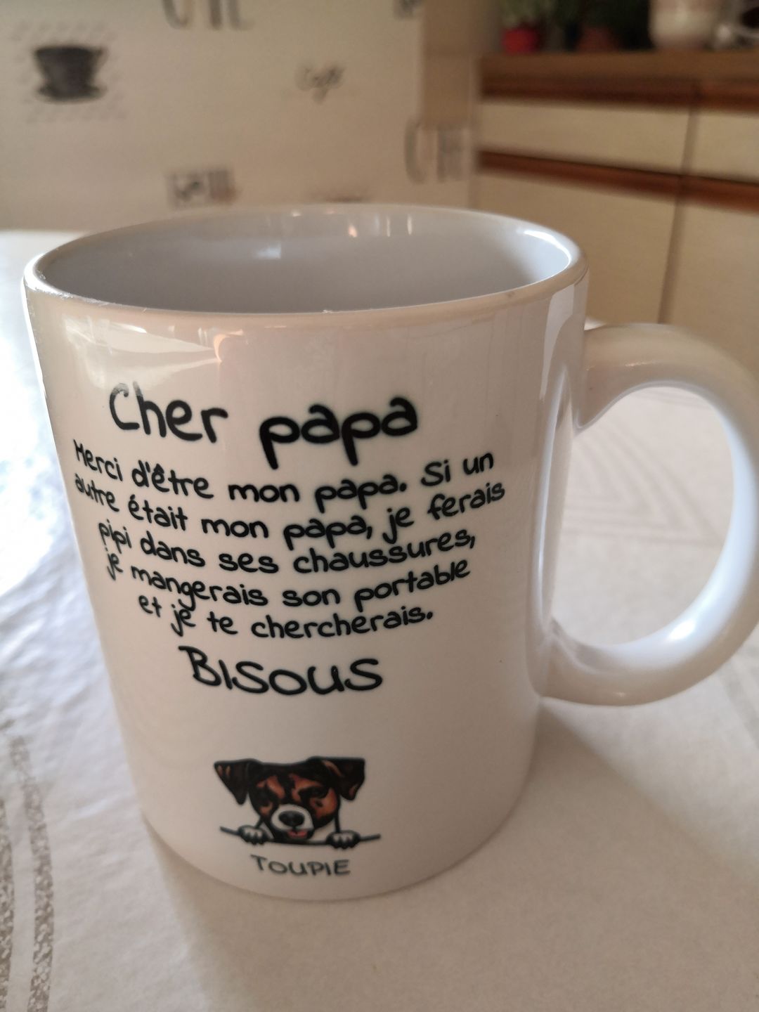 Customer photo review of Cher papa (chien) - Mug personnalisé
