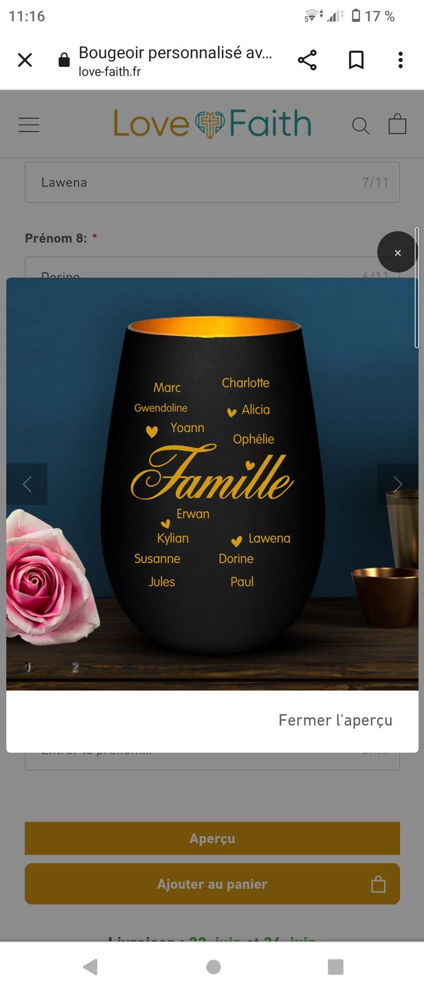 Customer photo review of La maison du cœur - Famille-Photophore