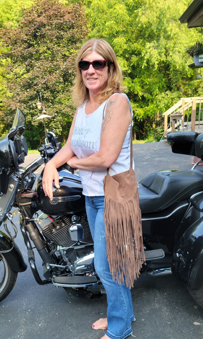 Customer photo review of Fringe Leather Shoulder Bag