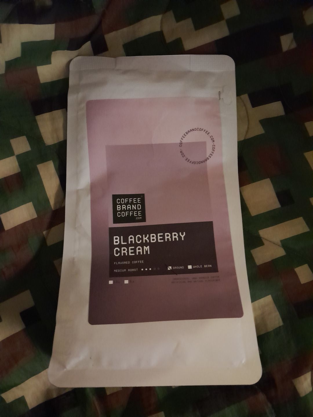 Customer photo review of Blackberry Cream Flavored Coffee