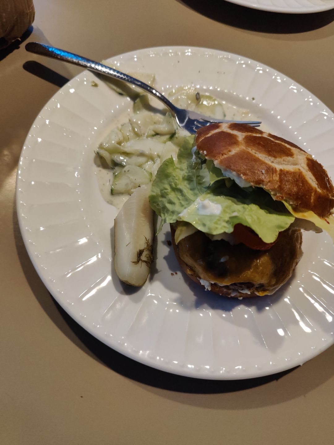 Customer photo review of Pretzel Sandwich Rolls (5 pack)