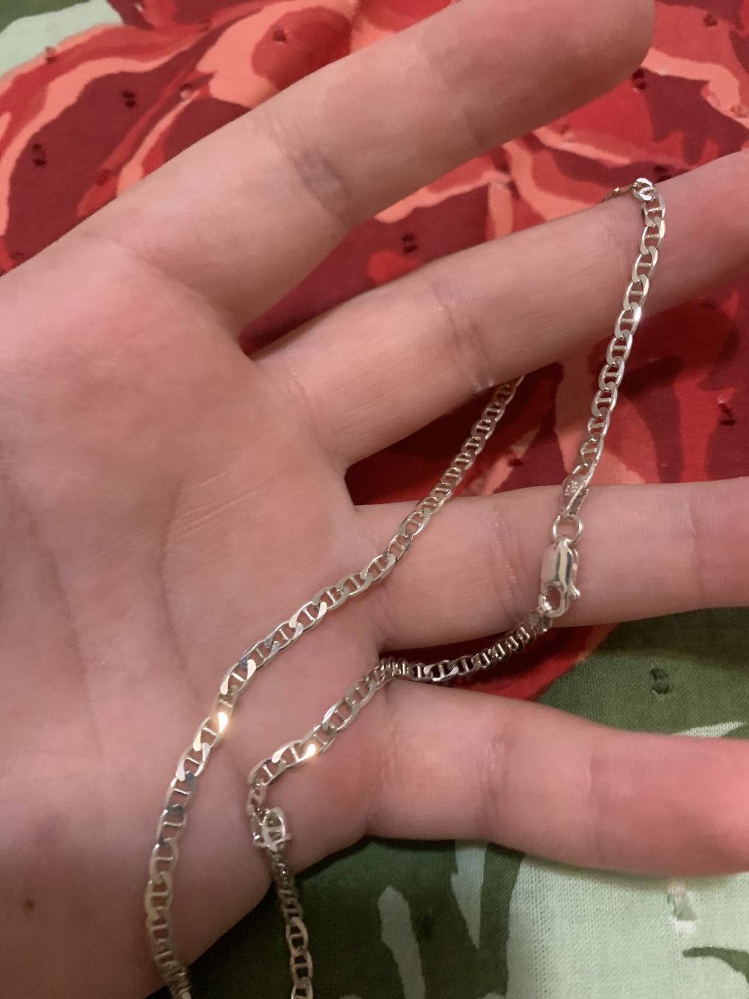 Customer photo review of 3MM STERLING SILVER MARINER CHAIN