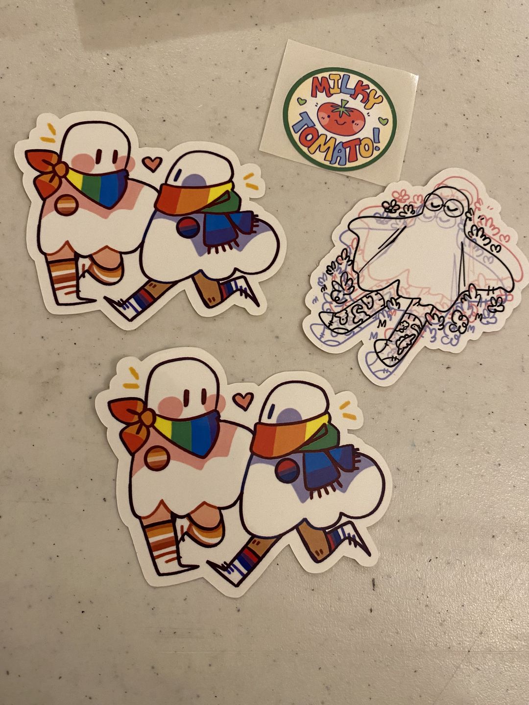 Customer photo review of Pride Parade Ghost Stickers!
