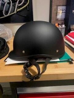 Customer photo review of Smallest & Lightest DOT Open Face Polo Helmet- Matte Black