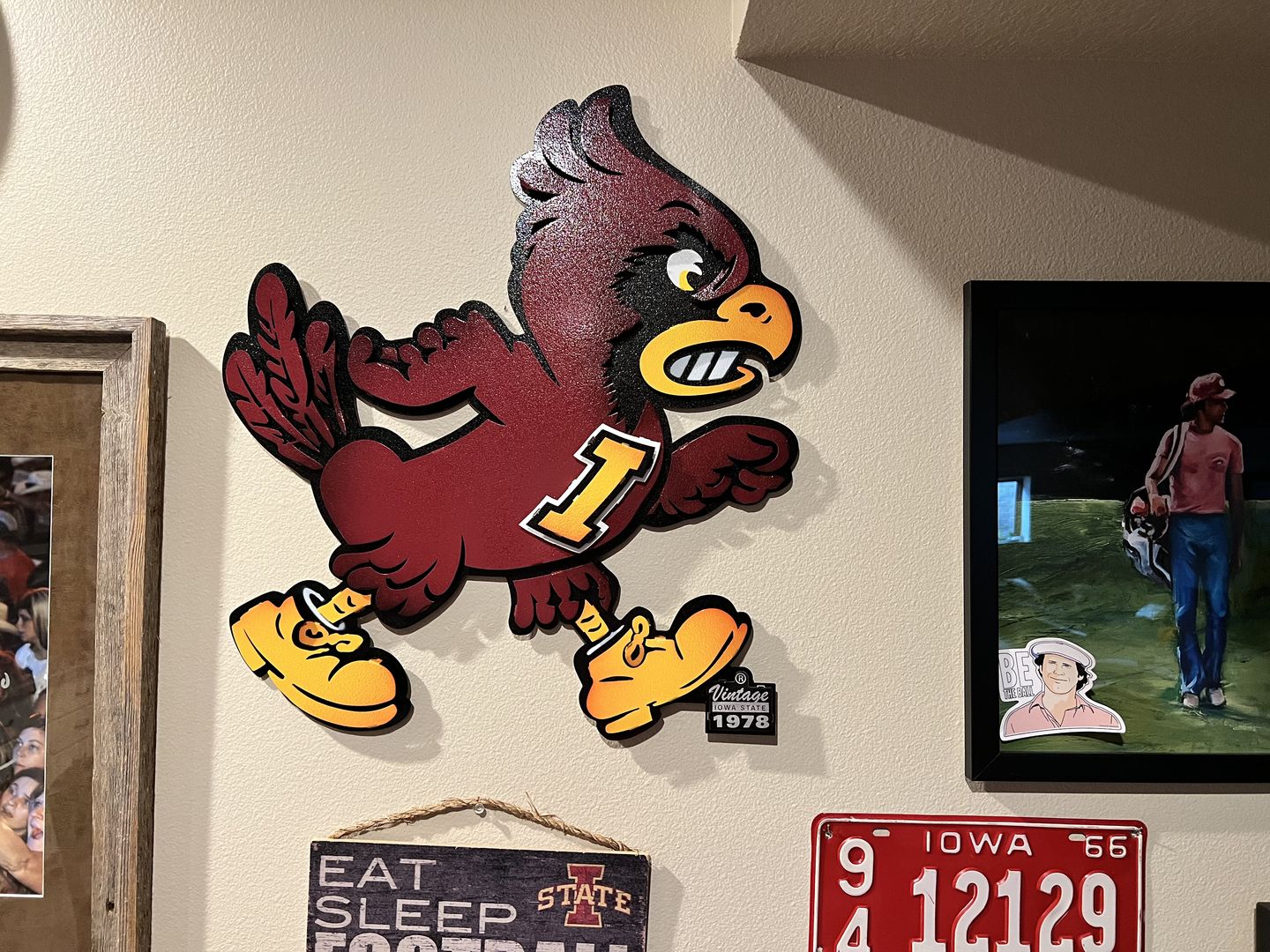 Customer photo review of Iowa State Cyclones VAULT "CY" 3D Vintage Metal Wall Art