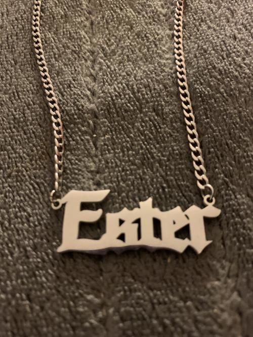 Customer photo review of Old English Custom Necklace