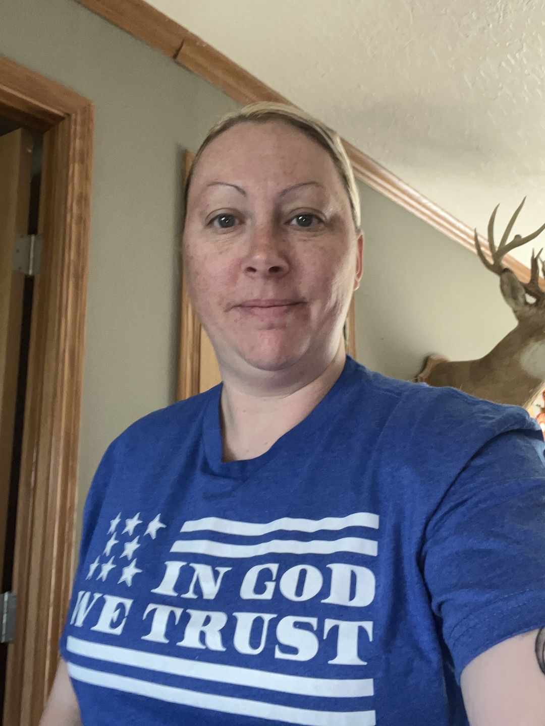 Customer photo review of In God We Trust Tee