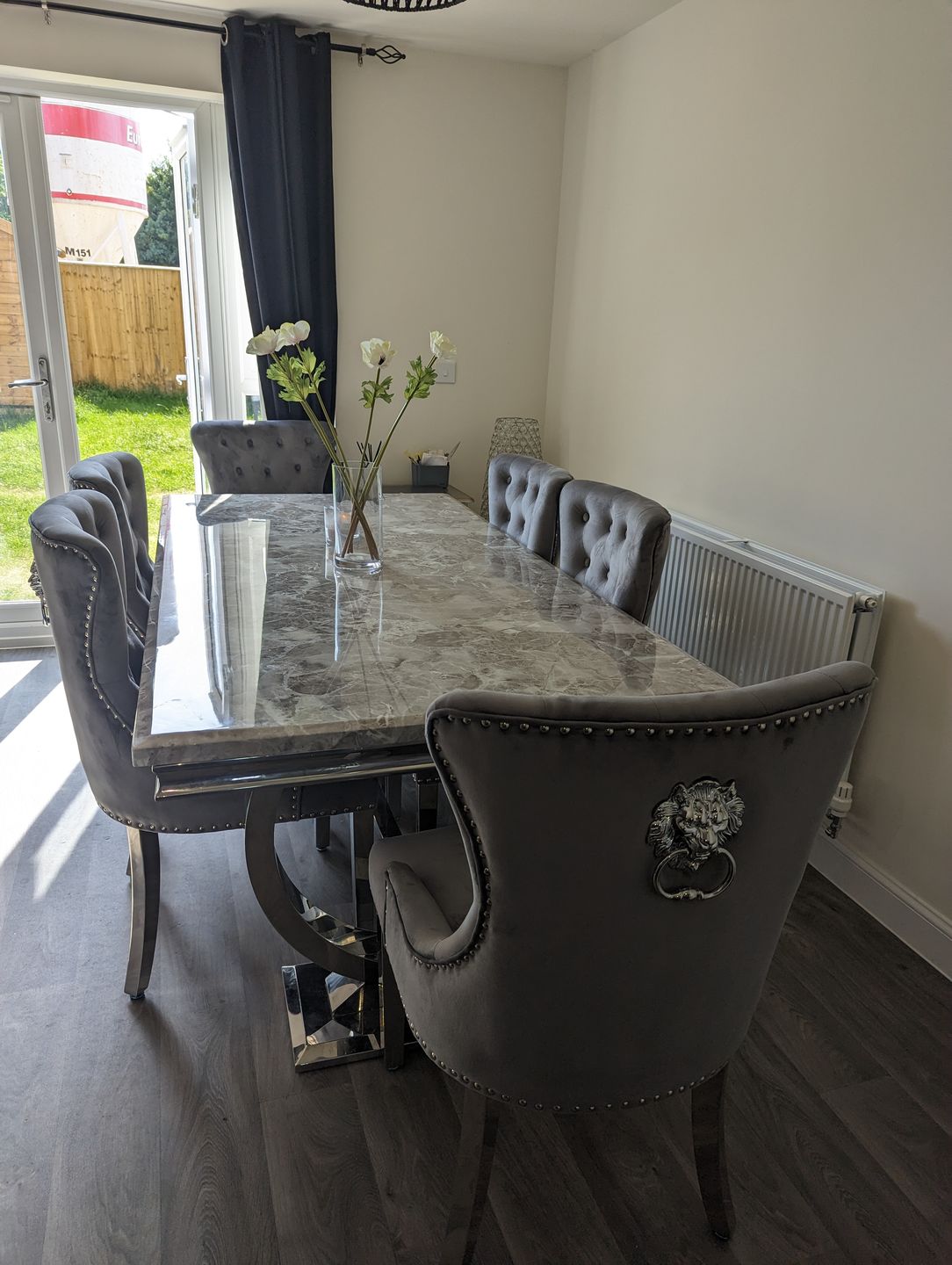 Customer photo review of Vienna Marble Dining Table With Venice Knocker Chairs