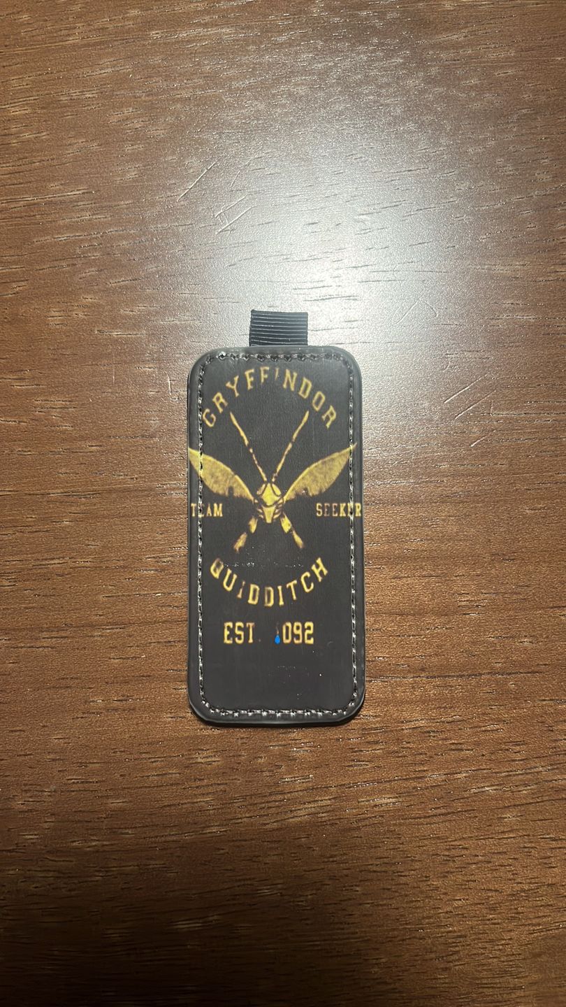 Customer photo review of Single-Sided Faux Leather Keychain Sublimation Blank