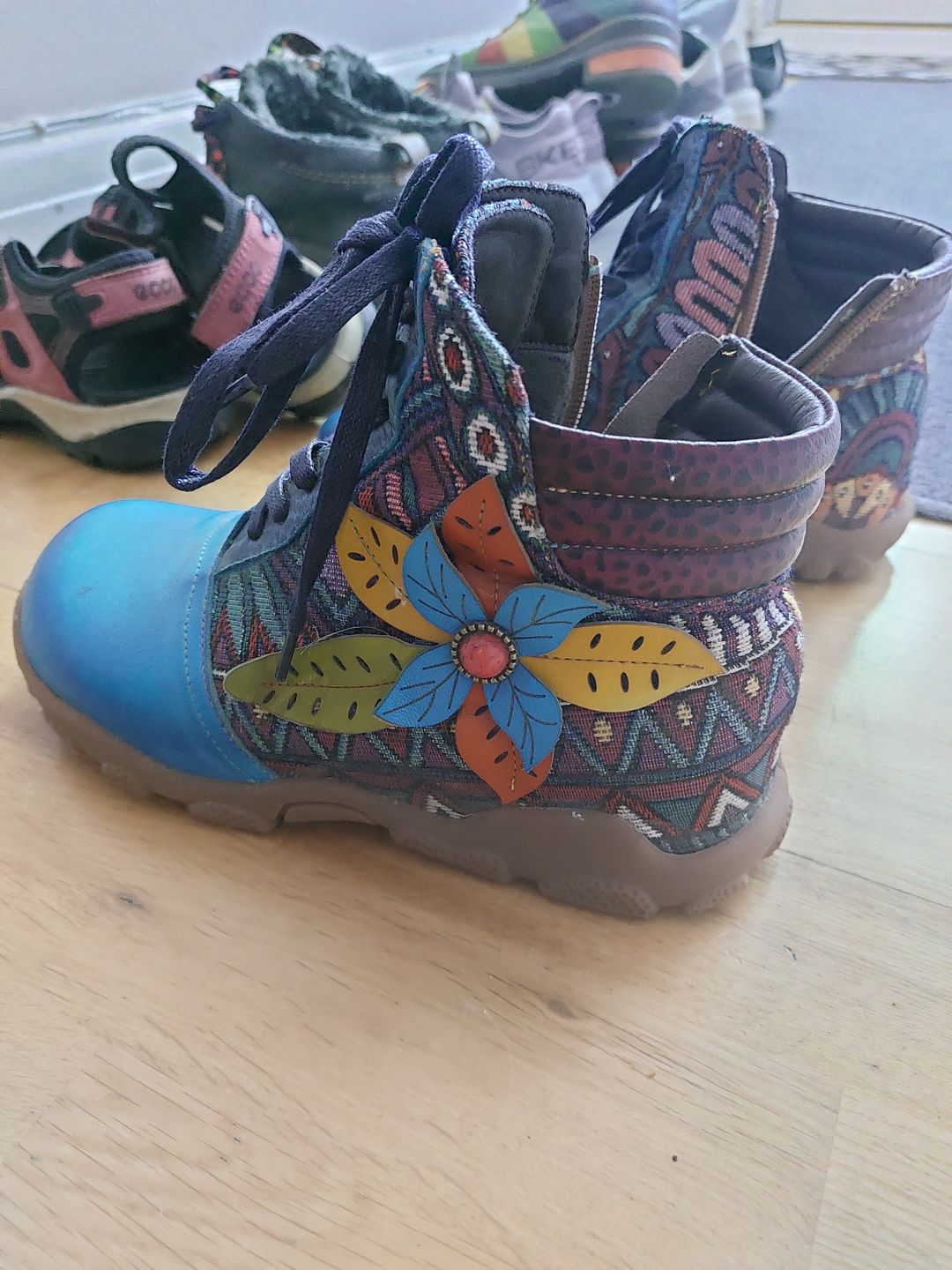 Customer photo review of Leather Handmade Comfortable Walking Boots