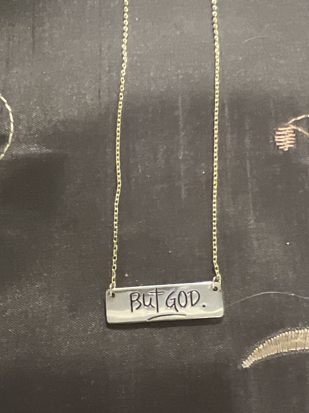 Customer photo review of but God necklace