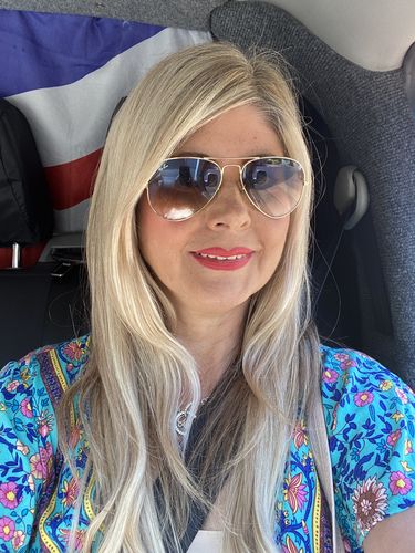 Customer photo review of Invisible Wire Human Hair Extension - Luscious Blonde