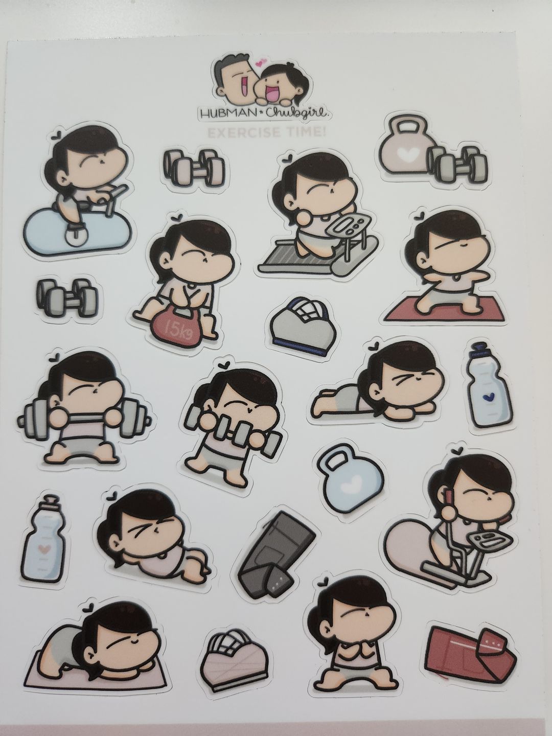 Customer photo review of Sticker Sheet - Exercise Time!