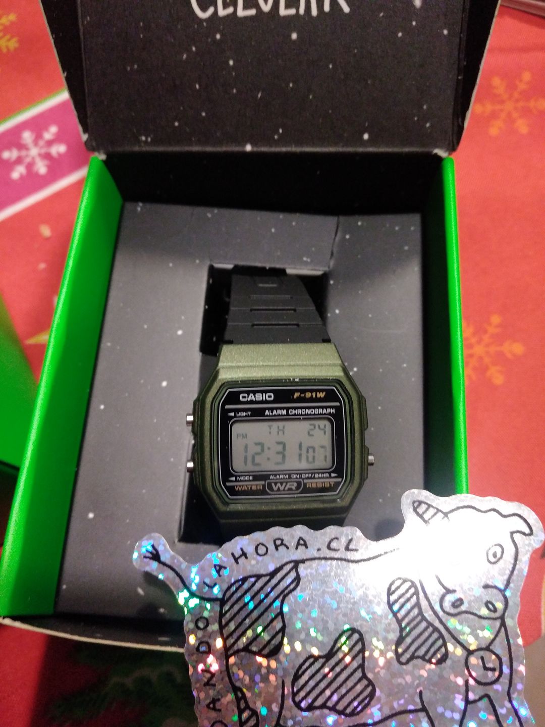 Customer photo review of Reloj Casio Vintage F-91WM-3ADF Verde/Negro
