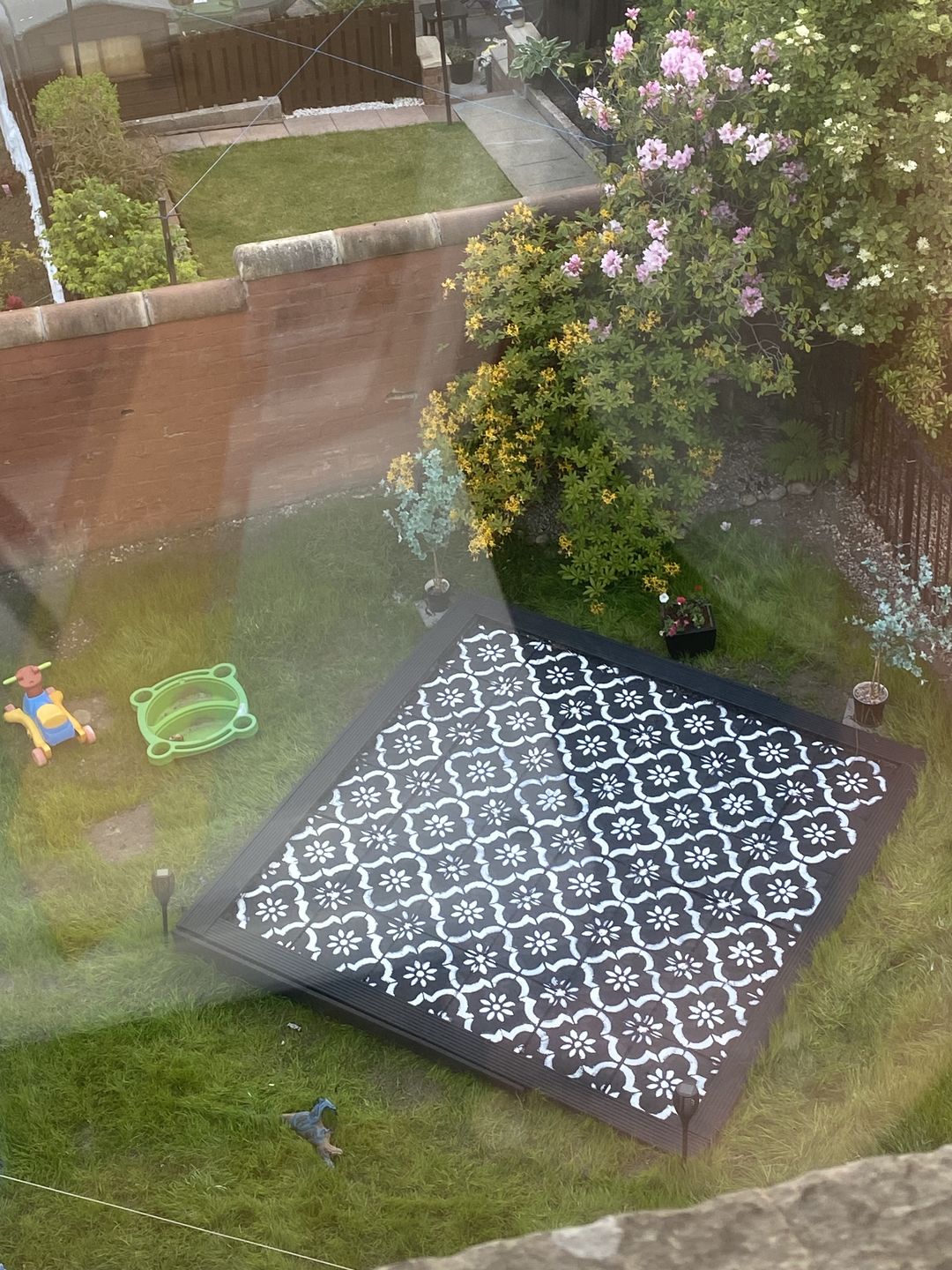Customer photo review of Jannah Patio Stencil - Square Slabs