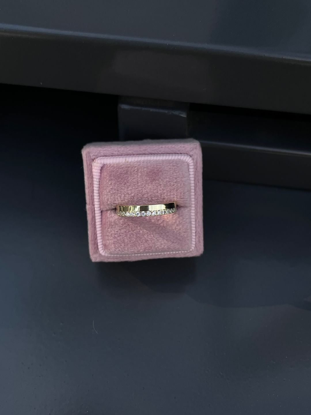 Customer photo review of S925 Louily Fashion Yellow Gold Round Cut Wedding Band In Sterling Silver