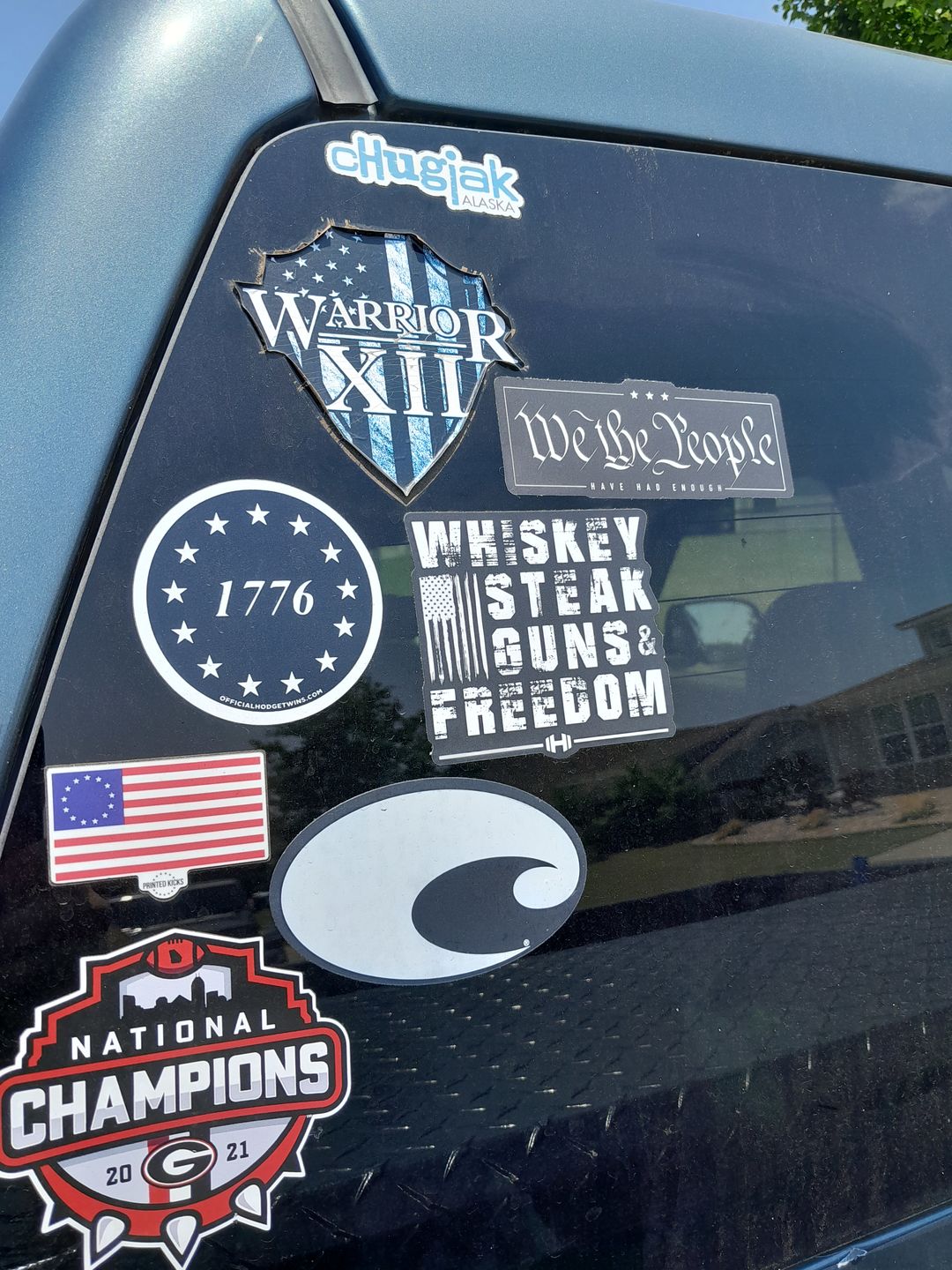 Customer photo review of Whiskey Steak Freedom Decal