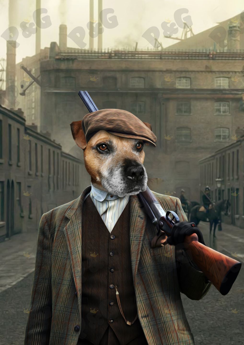 Customer photo review of The Thug (Peaky Blinders Inspired): Custom Pet Portrait
