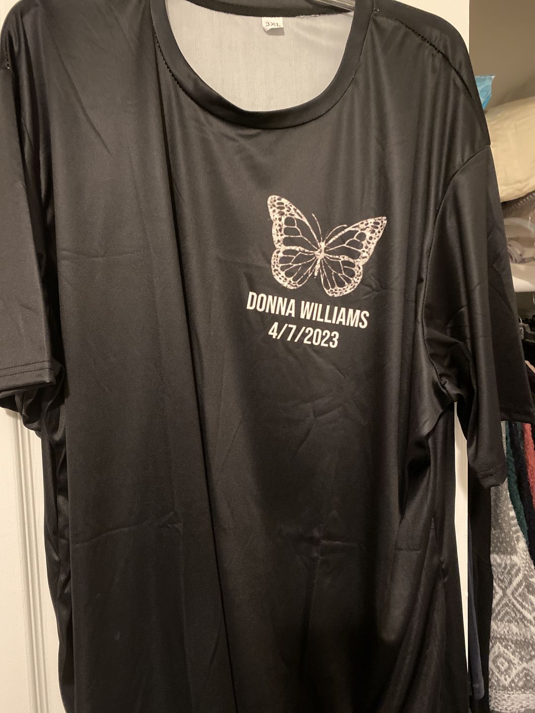 Customer photo review of Angel Wings Memorial Personalized T-shirt