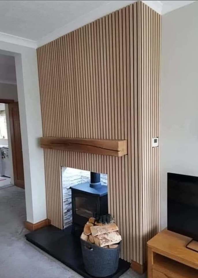 Customer photo review of SlatWall Acoustic Natural Oak