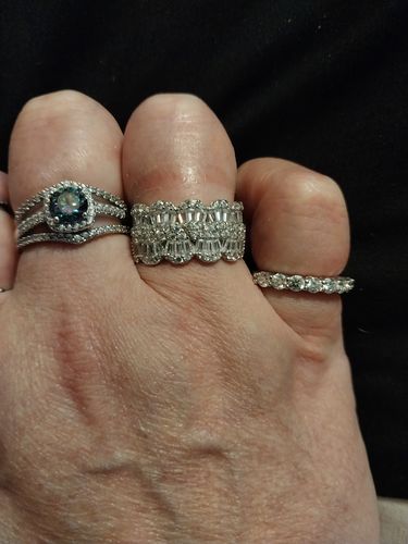 Customer photo review of 【#150】 Wide Band Ring 925 Sterling Silver, Buy one, get 1 free stud and 1 free necklace（self select from details page）