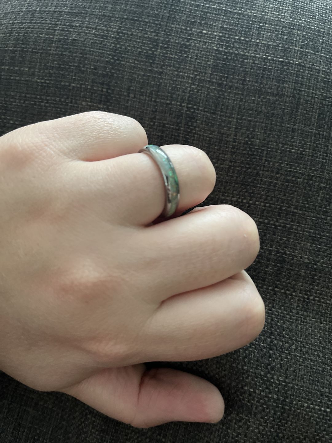 Customer photo review of The White Opal 4mm Wonder Ring
