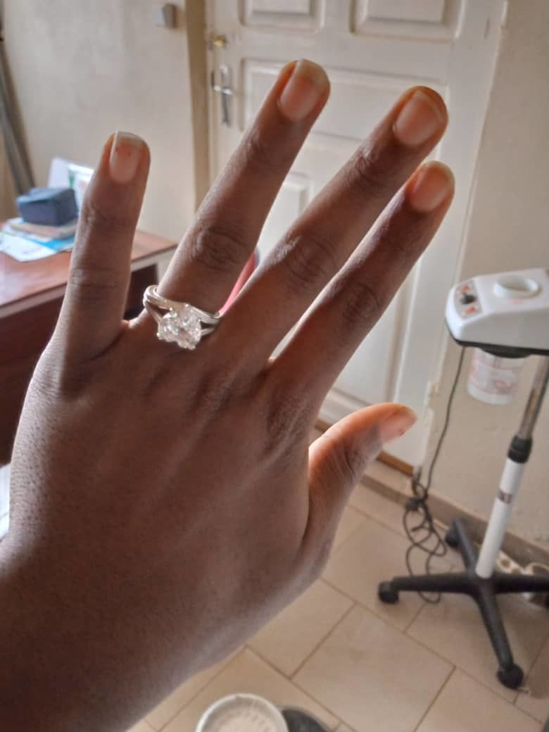 Customer photo review of Louily Exquisite 5.0 Carat Heart Cut Engagement Ring In Sterling Silver