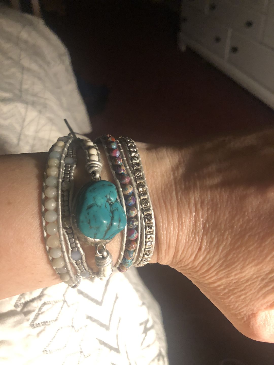 Customer photo review of Healing Turquoise Protection Wrap Bracelet