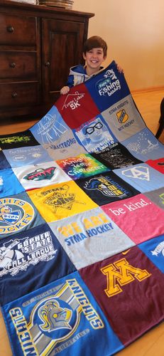 T-shirt quilt featuring stma hockey, rochester ice hawks by Gail from MN