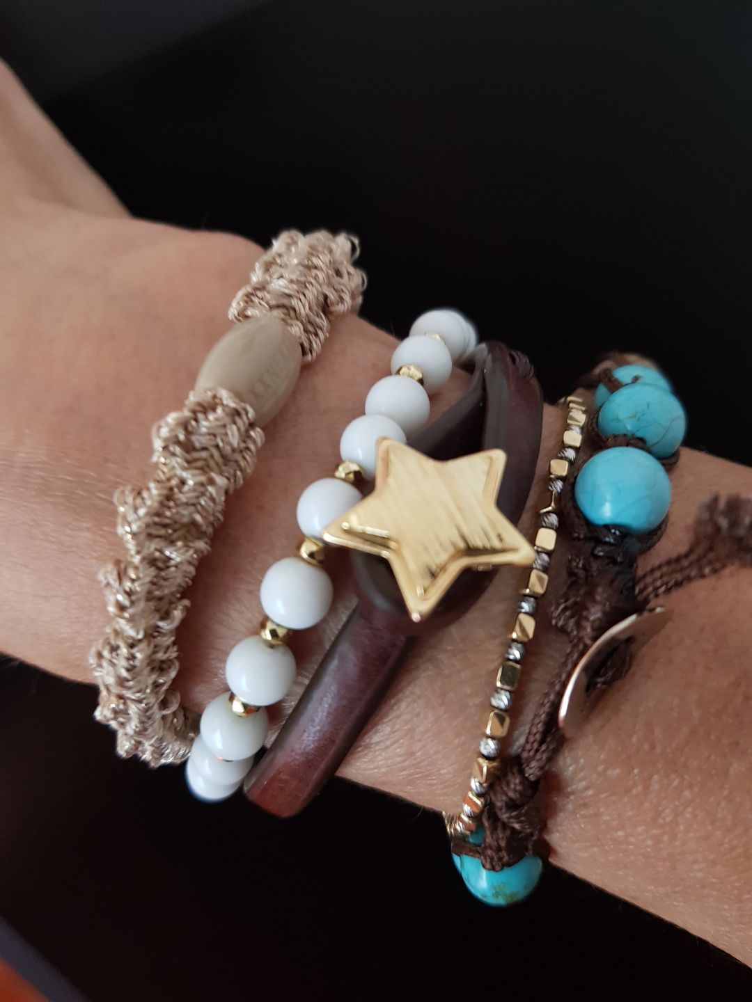 Customer photo review of Bracciale Pelle Stelle Belle Lux Oro Tulsi
