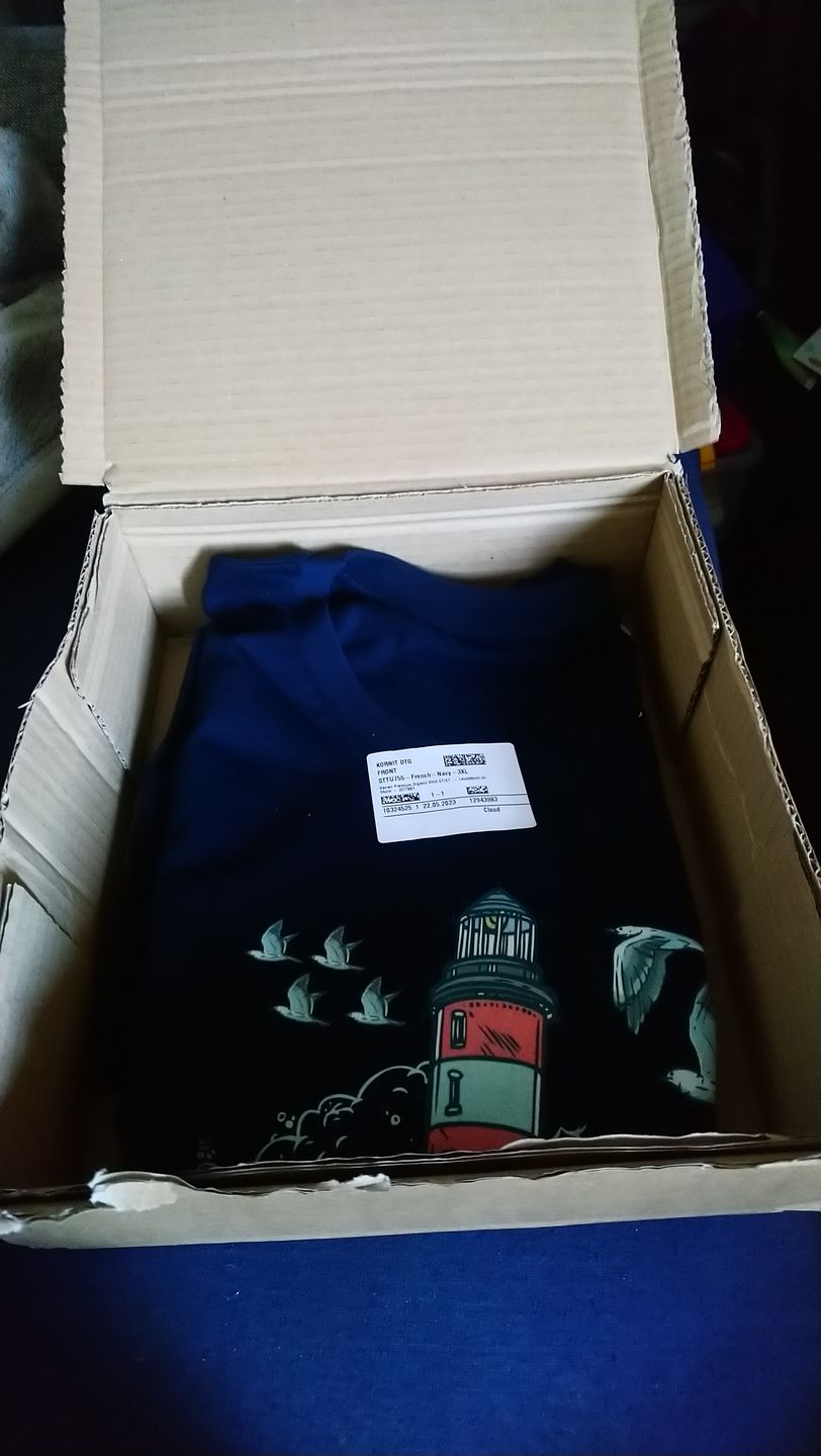 Customer photo review of Leuchtturm im Sturm · Herren Premium Bio T-Shirt