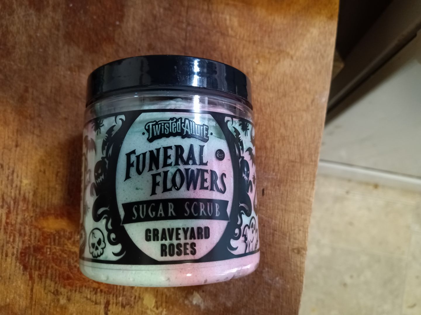 Customer photo review of Funeral Flowers Sugar Scrub (Graveyard Roses)