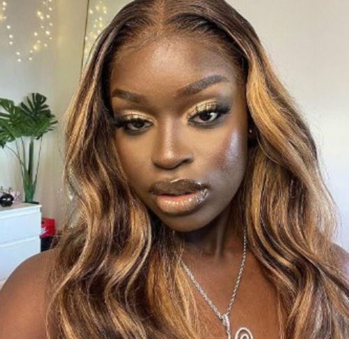 Customer photo review of Luvwin 180% Density Popular Highlight HD Lace Frontal Body Wave Wig